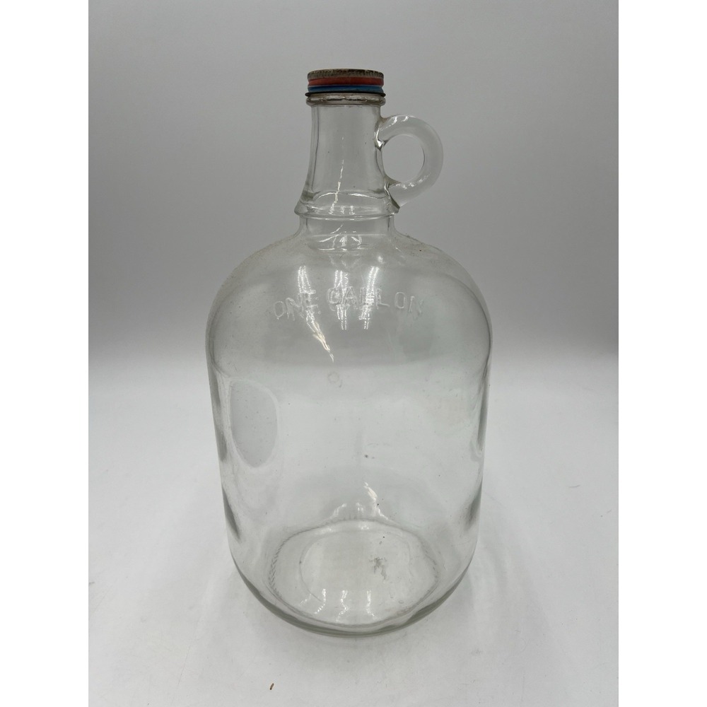 Vintage Pepsi One Gallon Glass Syrup Jug Bottle w/ Original Cap Finger Loop